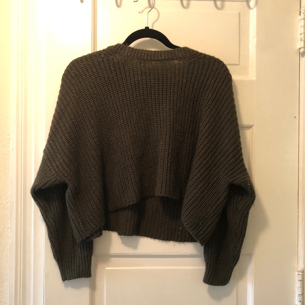 Green Cropped Sweater